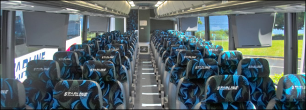 40-passenger church coach bus exterior for medium-size ministry travel